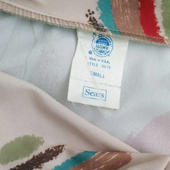 Vintage 1970s Abstract Nature Pattern Top - Picture 4 of 7